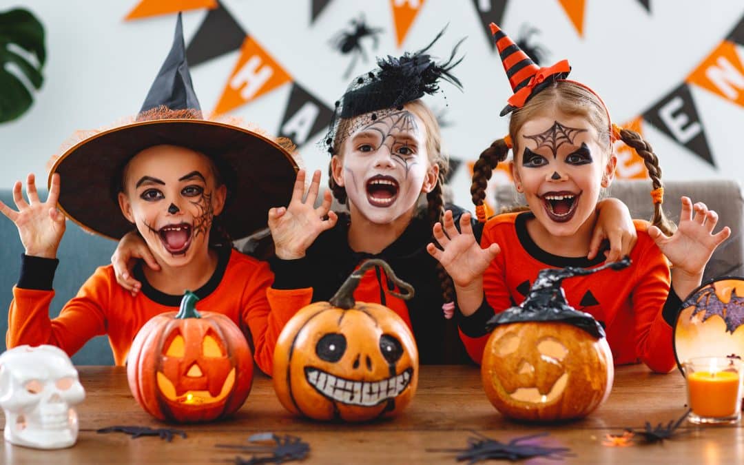 Group of children dressed for Halloween
